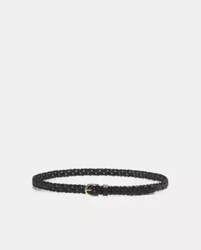 Черный плетеный кожаный ремень Pieces