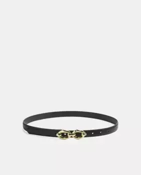 Черный плетеный кожаный ремень Pieces, черный