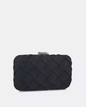 Черный плетеный праздничный клатч с застежкой на мундштук Menbur