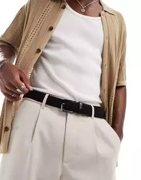 Черный плетеный ремень French Connection