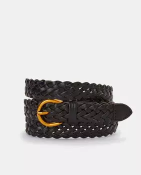 Черный плетеный ремень с металлической пряжкой LT, черный