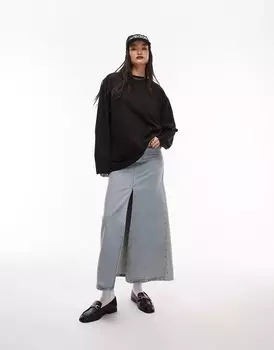 Черный плиссированный топ премиум-класса с длинными рукавами и стежками Topshop