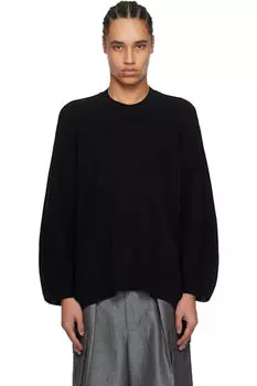 Черный плотный свитер из хлопчатобумажной пряжи HOMME PLISS ISSEY MIYAKE