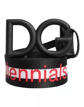Черный полиэстеровый ремень с логотипом DG и пряжкой Dolce & Gabbana, Black