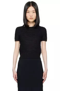Черный полосатый свитер MM6 Maison Margiela