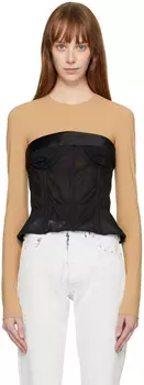 Черный полупрозрачный корсет Maison Margiela