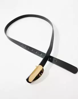 Черный пояс и поясной ремень для джинсов ASOS DESIGN Curve – со вставками