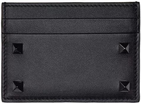 Черный портмоне Rockstud Vitello Valentino Garavani