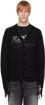Черный потертый кардиган Givenchy