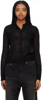 Черный потертый кардиган We11done