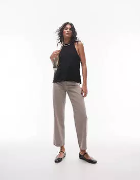 Черный повседневный топ в рубчик Topshop Premium