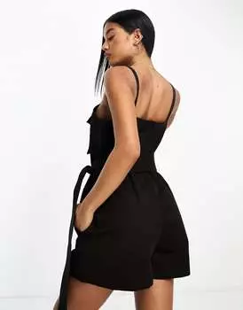 Черный практичный комбинезон Amy Lynn