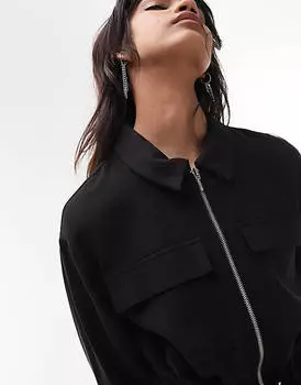 Черный практичный комбинезон Topshop
