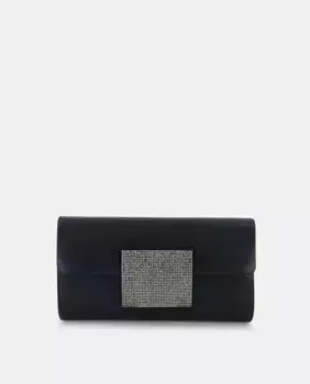 Черный праздничный клатч металлик со стразами Menbur, черный