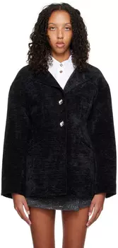 Черный приталенный блейзер GANNI