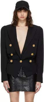 Черный приталенный блейзер GDP Balmain