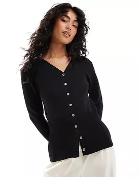 Черный приталенный кардиган ASOS DESIGN