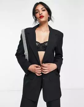 Черный приталенный пиджак для мальчика ASOS DESIGN Mix & Match