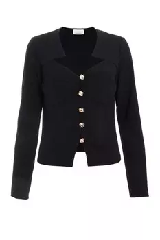 Черный приталенный пиджак QUIZ Clothing