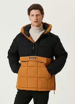 Черный пуховик-анорак с капюшоном Timberland