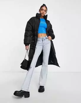 Черный пуховик миди ASYOU