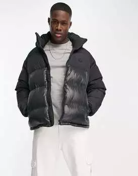 Черный пуховик с капюшоном adidas Originals