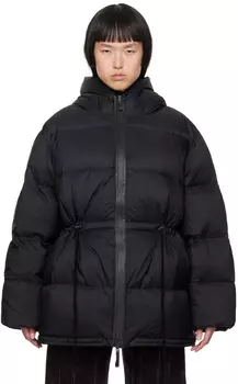 Черный пуховик с капюшоном Черный Acne Studios