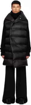 Черный пуховик с капюшоном Черный Rick Owens