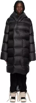 Черный пуховик с капюшоном Черный Rick Owens