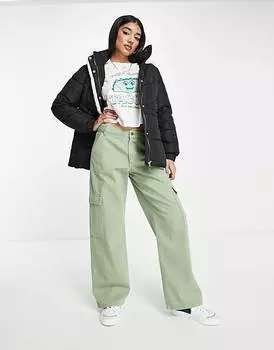 Черный пуховик с капюшоном и капюшоном Miss Selfridge