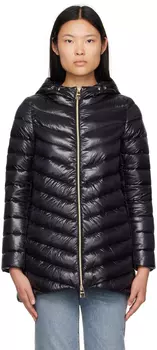 Черный пуховик с капюшоном Nero Herno