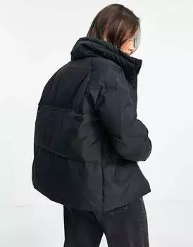 Черный пуховик Selected Femme с воротником-воронкой