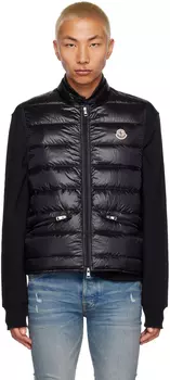 Черный пуховый жилет Gui Moncler