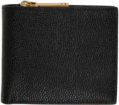 Черный раскладывающийся бумажник для квитанций Thom Browne