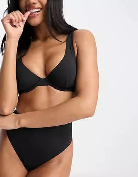 Черный разглаживающий бюстгальтер на косточках ASOS DESIGN Marina