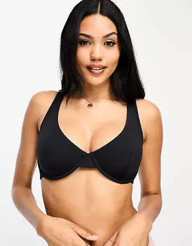 Черный разглаживающий бюстгальтер на косточках из смеси нейлона ASOS DESIGN Fuller Bust Marina