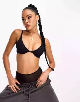 Черный разглаживающий сетчатый бюстгальтер на косточках ASOS Mila