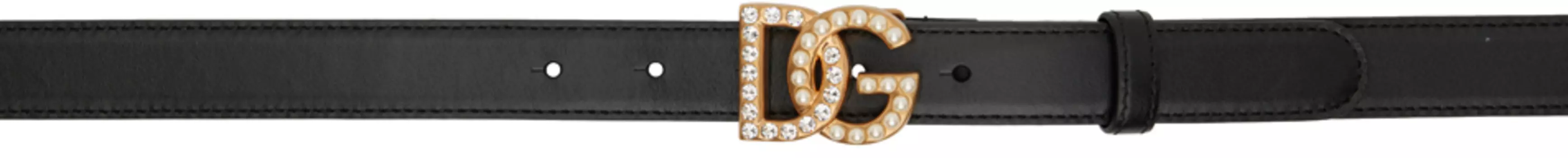 Черный ремень DG с украшениями Dolce & Gabbana