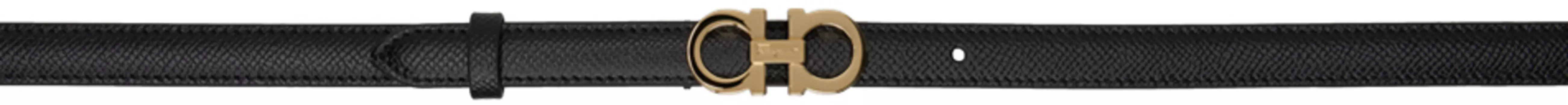 Черный ремень Gancini Ferragamo