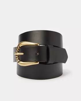 Черный ремень из кожи наппа Maison Boinet, черный