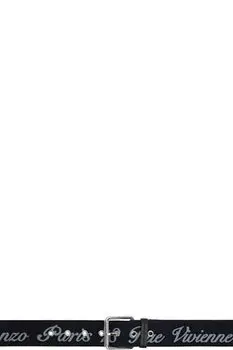 Черный ремень Kenzo Paris «KENZO Buckle»