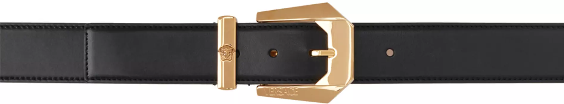 Черный ремень Medusa Heritage, золотой Versace