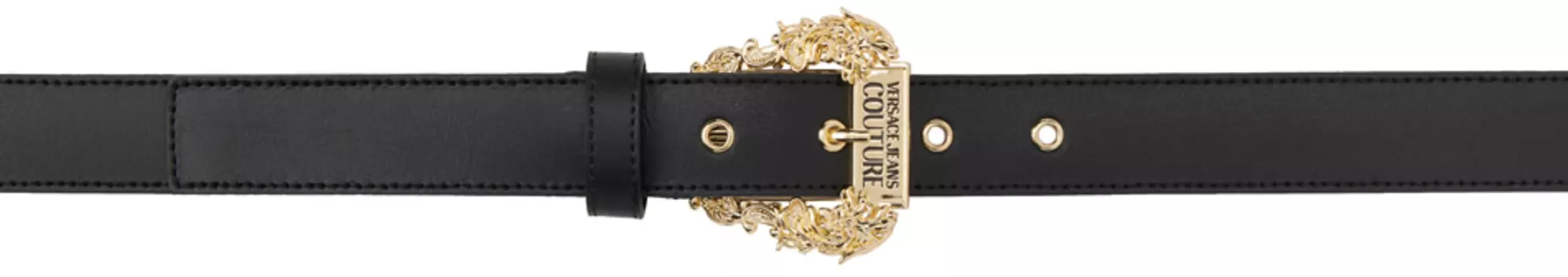 Черный ремень от кутюр Versace Jeans Couture