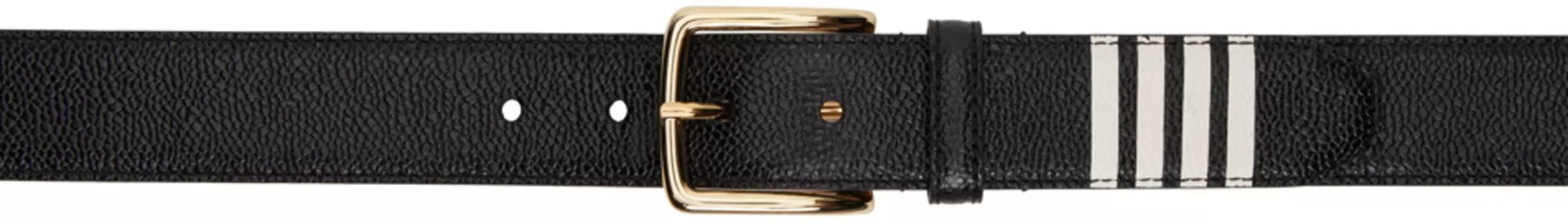 Черный ремень с четырьмя перемычками Thom Browne