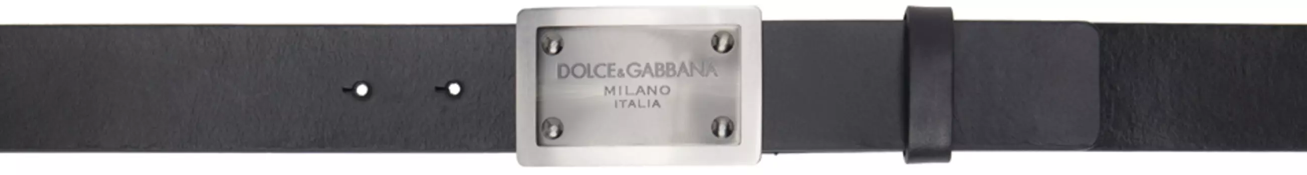 Черный ремень с логотипом Dolce & Gabbana