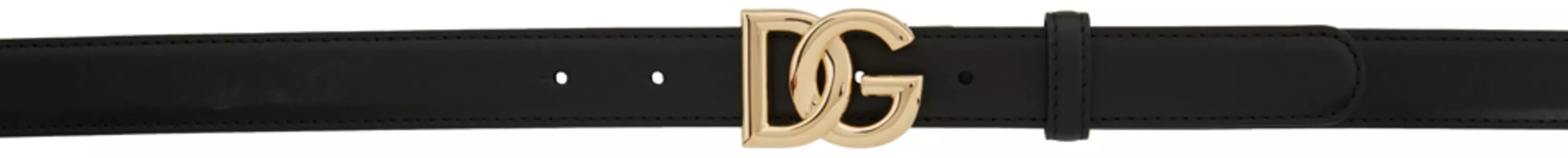 Черный ремень с логотипом Dolce & Gabbana