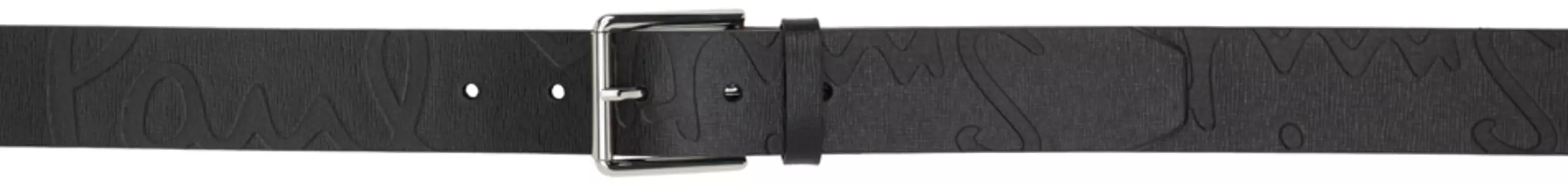 Черный ремень с тиснением Paul Smith