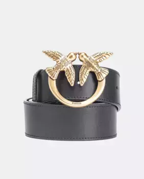 Черный ремень шириной 4 см с золотой пряжкой Pinko