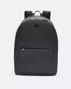 Черный рюкзак Chantaco из матовой кожи с прострочкой на молнии Lacoste, черный