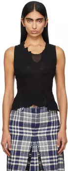 Черный рваный жилет OUR LEGACY